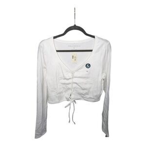 Aeropostale Long Sleeve Scoop Neck Crop Top